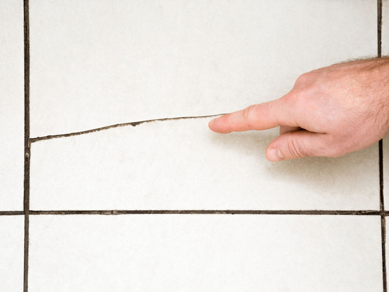 Cracked bathroom tiles