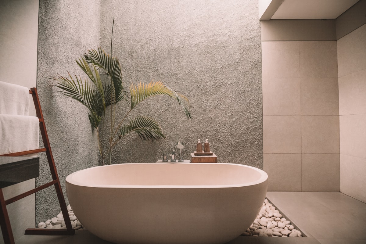 Smart bathroom with digital controls and LED mirror